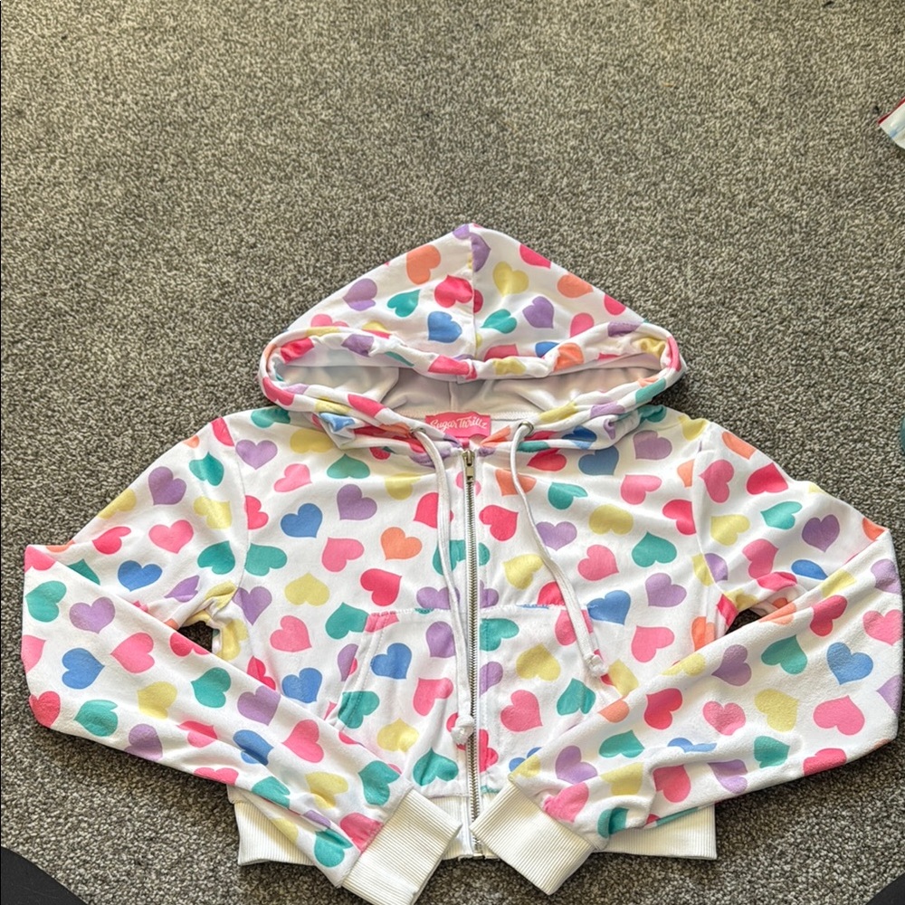 Sugar Thrillz Pink and White Polka Dot Hoodie